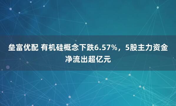 垒富优配 有机硅概念下跌6.57%，5股主力资金净流出超亿元